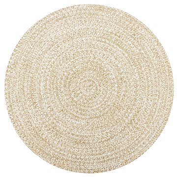 Ručně vyráběný koberec juta bílý a přírodní 120 cm