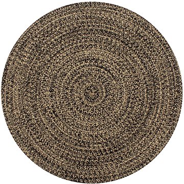 Ručně vyráběný koberec juta černý a přírodní 90 cm