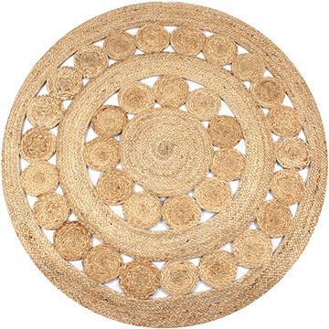 Kusový koberec z juty se splétaným designem 150 cm kulatý