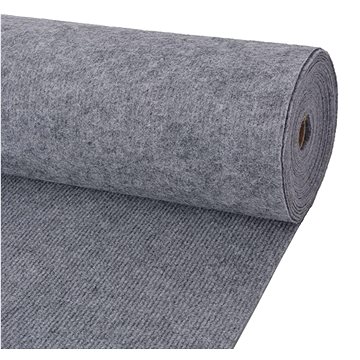 Výstavářský koberec vroubkovaný 1,6×20 m šedý