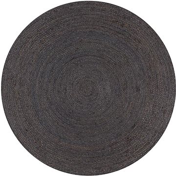 Ručně vyrobený koberec z juty kulatý 120 cm tmavě šedý