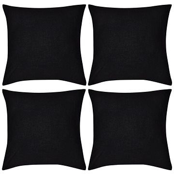 4 černé povlaky na polštářky bavlna 50 × 50 cm