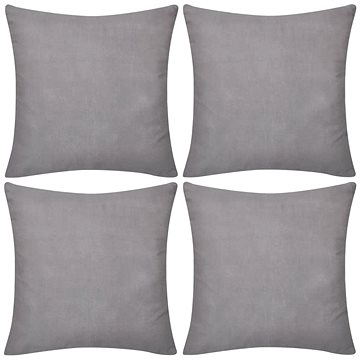 4 šedé povlaky na polštářky 40 × 40 cm