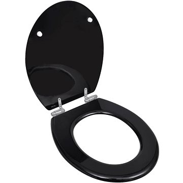 WC sedátko s funkcí pomalého sklápění MDF prostý design černé