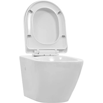 Závěsné WC bez okraje keramické bílé