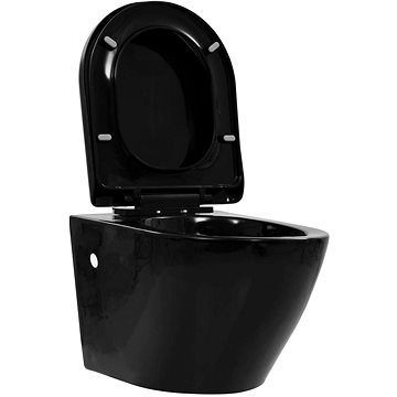Závěsné WC bez okraje keramické černé
