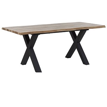 Rozkládací jídelní stůl 140/180 x 90 cm tmavé dřevo s černou BRONSON, 242388