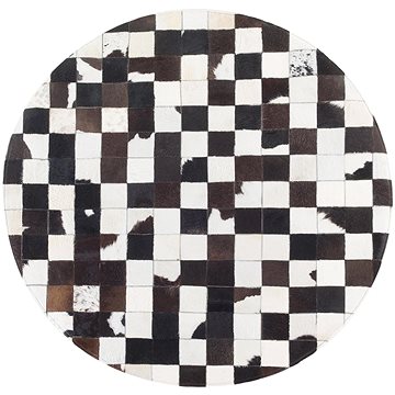 Černobílý patchwork koberec z hovězí kůže ? 140 cm BERGAMA, 57757