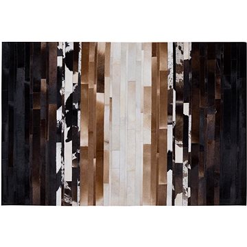 Černo-béžový kožený koberec 140x200 cm DALYAN, 74963