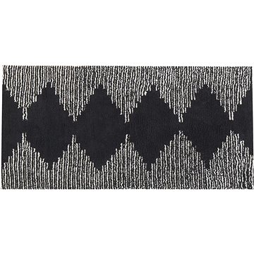 Bavlněný koberec 80 x 150 cm černý/bílý BATHINDA, 303209