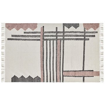 Bavlněný koberec 140 x 200 cm béžová/černá MURADIYE, 303260