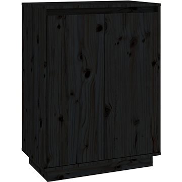 Botník černý 60 x 35 x 80 cm masivní borové dřevo, 813534