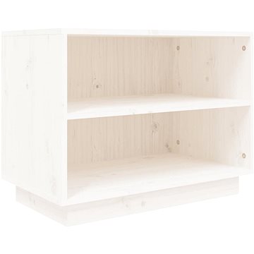Botník bílý 60 x 34 x 45 cm masivní borové dřevo, 813546