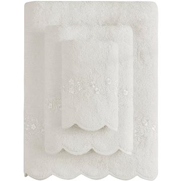Soft Cotton Ručník Silvia s krajkou 50×100cm, krémová