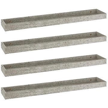 Shumee Nástěnné Loggia 4 ks betonově šedé 80×15×4 cm MDF, 330238