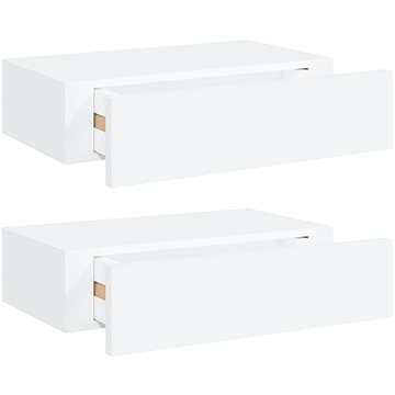 Shumee Nástěnné se zásuvkami 2 ks bílé 40×23,5×10 cm MDF, 330242