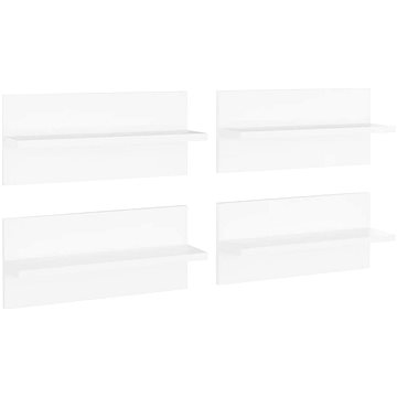 Shumee Nástěnné 4 ks bílé 40×11,5×18 cm dřevotříska, 807298