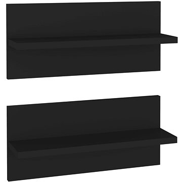Shumee Nástěnné 2 ks černé 40×11,5×18 cm dřevotříska, 807299
