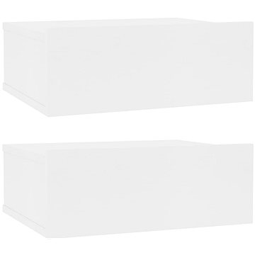 Nástěnné noční stolky 2 ks bílé 40 x 30 x 15 cm dřevotříska