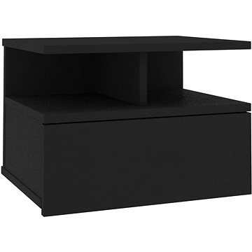 Nástěnný noční stolek černý 40 x 31 x 27 cm dřevotříska