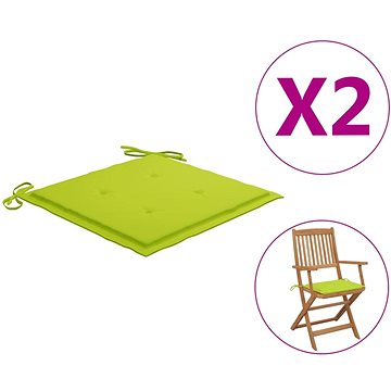 Podušky na zahradní židle 2 ks zářivě zelené 40x40x4 cm textil