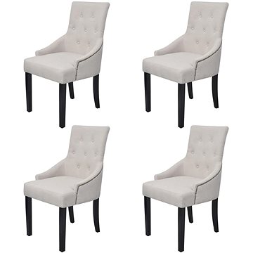 Jídelní židle 4 ks krémově šedé textil