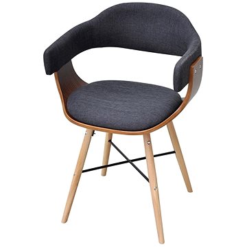 Jídelní židle 4 ks tmavě šedé ohýbané dřevo a textil
