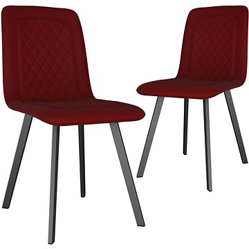 Jídelní židle 2 ks červené samet