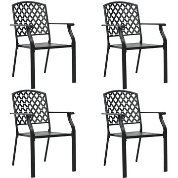 Zahradní židle 4 ks mřížkový design ocel černé 310156