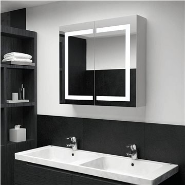 LED koupelnová zrcadlová skříňka 80 x 12,2 x 68 cm