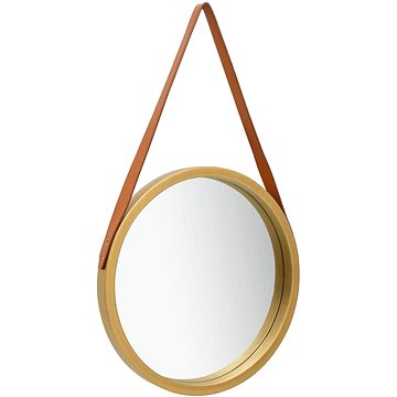 Nástěnné zrcadlo s popruhem 40 cm zlaté