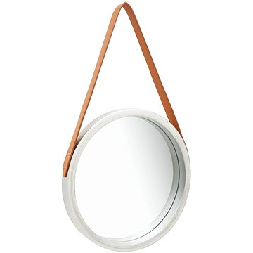 Nástěnné zrcadlo s popruhem 40 cm stříbrné