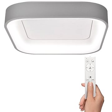 E-shop Solight LED Quadratische Deckenlampe Treviso - 48 Watt - 2880 lm - dimmbar - Fernbedienung - grau