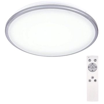 E-shop Solight LED Deckenleuchte Silver - rund - 24 Watt - 1800 lm - dimmbar - Fernbedienung