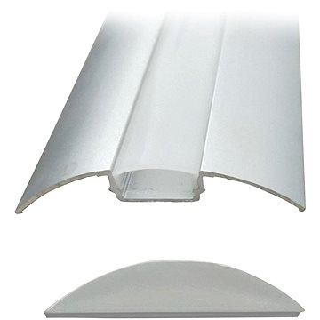 E-shop Solight Aluminiumprofil für LED-Streifen - flach - 51 mm x 8 mm - Milchglas-Diffusor - 1 m