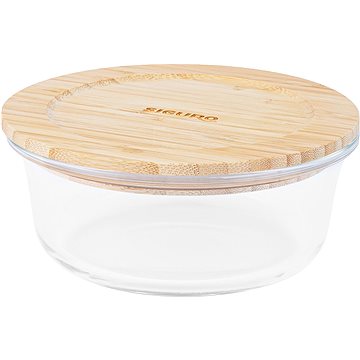 Siguro Dóza na potraviny Glass Seal Bamboo 0,6 l, 6,5 x 15 x 15 cm