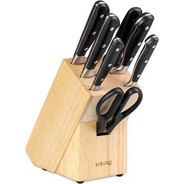 E-shop Siguro KS-W470 Uchi - 5 Messer, Messerschleifer und Schere + Holzblock