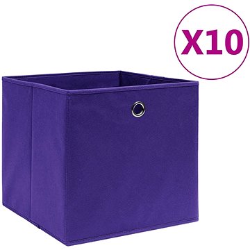 Shumee Úložné boxy 10 ks netkaná textilie 28 × 28 × 28 cm fialové