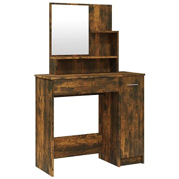Shumee Toaletní stolek se zrcadlem kouřový dub 86,5 × 35 × 136 cm