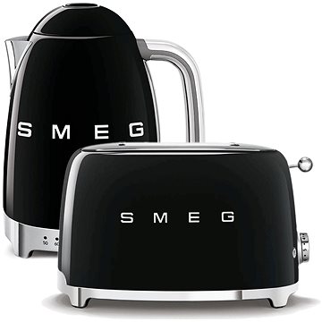E-shop Wasserkocher SMEG 50's Retro Style 1,7l LED Anzeige schwarz + Toaster SMEG 50's Retro Styl