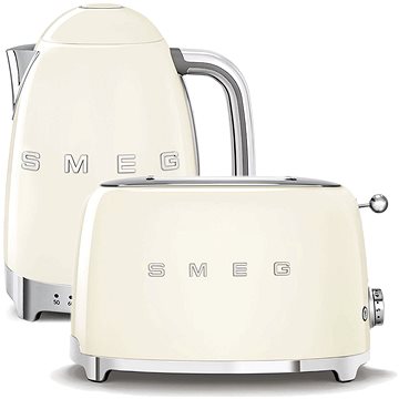 E-shop Wasserkocher SMEG 50's Retro Style 1,7l LED Anzeige Creme + Toaster SMEG 50's Retro St