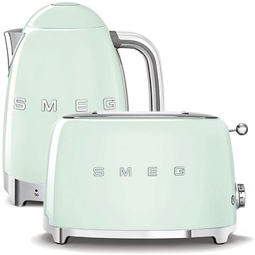 E-shop Wasserkocher SMEG 50's Retro Style 1,7l LED Anzeige pastellgrün + Toaster SMEG 50's