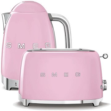 E-shop Wasserkocher SMEG 50's Retro Style 1,7l LED Anzeige rosa + Toaster SMEG 50's Retro Sty