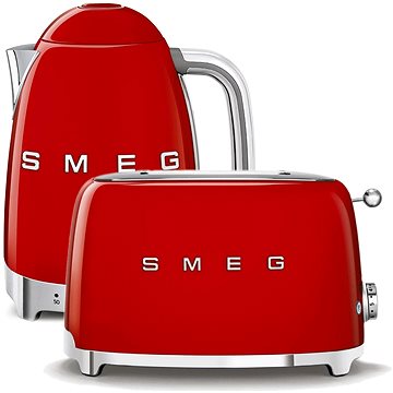 E-shop Wasserkocher SMEG 50's Retro Style 1,7l LED Anzeige rot + Toaster SMEG 50's Retro St