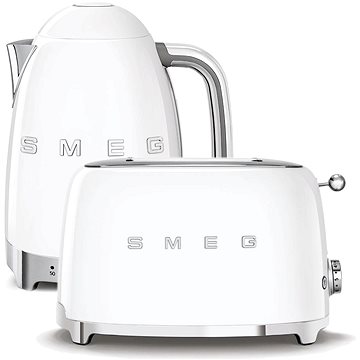 E-shop Wasserkocher SMEG 50's Retro Style 1,7l LED Anzeige weiß + Toaster SMEG 50's Retro Style