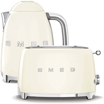 E-shop Wasserkocher SMEG 50's Retro Style 1,7l creme + Toaster SMEG 50's Retro Style 2x2 creme