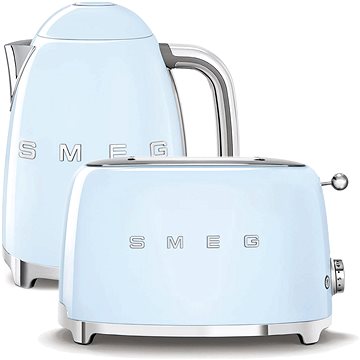 E-shop Wasserkocher SMEG 50's Retro Style 1,7l pastellblau + Toaster SMEG 50's Retro Style 2x