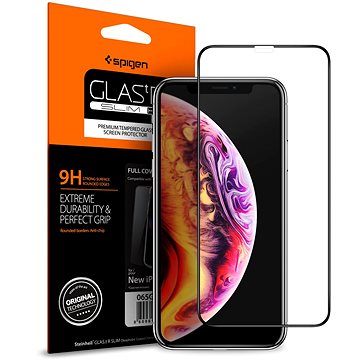 E-shop Spigen Glass FC HD Black iPhone XS / X