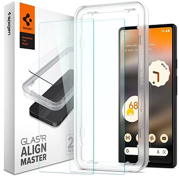 E-shop Spigen Glass AlignMaster 2 Pack Clear für Google Pixel 6a