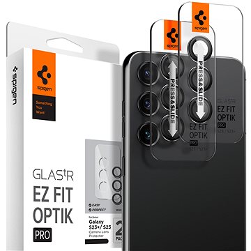 E-shop Spigen Glass EZ Fit Optik Pro 2 Pack, black - Samsung Galaxy S23/Galaxy S23+/Galaxy S24